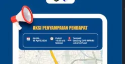 Demo di depan Gedung DPR RI Jakarta pada Kamis 16 April 2026. (Sumber: Instagram/@tmcpoldametro)