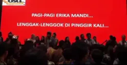 Lirik lagu Erika ITB yang viral dinyanyikan mahasiswa teknik pertambangan diduga berisi pelecehan terhadap perempuan. (Sumber: X/@iPoopBased)