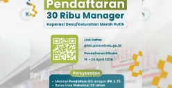 Pemerintah buka loker Koperasi Merah Putih 2026 dengan puluhan ribu formasi. Cek syarat, jadwal seleksi, dan cara daftar online sebelum penutupan 24 April 2026. (Sumber: Instagram/@kemenkop)