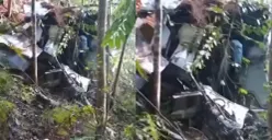 Helikopter Airbus H130 dengan registrasi PK-CFX jatuh wilayah perbukitan Kabupaten Sanggau, Kalimantan Barat, Kamis, 16 April 2026. (Sumber: Istimewa)