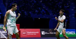 Tim bulu tangkis putra Indonesia masih menjaga peluang besar untuk melaju ke babak perempat final Thomas Cup 2026. (Sumber: Instagram/@fajaralfian95)