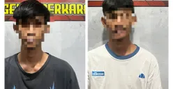 Tersangka pengedar tembakau sintetis di ruang penyidik Satresnarkoba Polres Serang. (Sumber: Dok. Polres Serang)