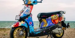 Modifikasi Yamaha Grand Filano Hybrid bernama Filantoise tampil sporty dengan nuansa Jepang. (Sumber: Yamaha)