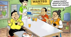 Obrolan warteg tentang pertemuan Prabowo Subianto dengan sejumlah tokoh di kediamannya. (Sumber: Poskota/Arif Setiadi)