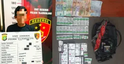 Pelaku penjual obat-obatan keras ilegal beserta barang bukti obat daftar G berhasil diamankan Polsek Tajurhalang. (Sumber: Istimewa)