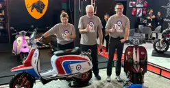 Di IIMS 2026, Scomadi meluncurkan skuter Limited Edition terbaru bersama koleksi klasik modern dan penawaran pembelian spesial. (Sumber: Poskota/Aldi Harlanda Irawan)