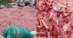 Viral temuan potongan kertas mirip cacahan uang di TPS liar Bekasi. (Sumber: tangkapan layar)