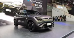Potret mobil listrik Suzuki e Vitara yang diperkenalkan di ajang Indonesia International Motor Show (IIMS) 2026. (Sumber: Poskota/ Dimas Prassetyo)