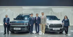 Mobil Hyundai All-New Santa Fe XRT dan New CRETA Alpha di IIMS 2026, JIExpo, Kemayoran, Jakarta Pusat pada 5-15 Februari 2026. (Sumber: Dok. Hyundai)