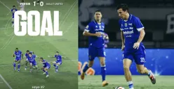 Pemain Persib merayakan gol penalti Tom Haye pada menit ke-36 saat menghadapi Malut United. (Sumber: Instagram/@persib)