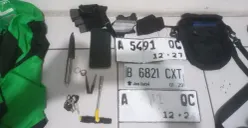 Barang bukti yang diamankan oleh petugas kepolisian. (Sumber: Dok. Polsek Batuceper)