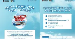 Informasi mudik gratis Jasa Raharja 2026. (Sumber: Instagram/@pt_jasaraharja)