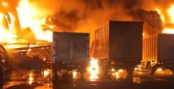 Kebakaran pabrik cat di wilayah Industri Desa Bunder, Kecamatan Cikupa, Kabupaten Tangerang, Rabu, 11 Februari 2026. (Sumber: Dok. BPBD Tangerang)