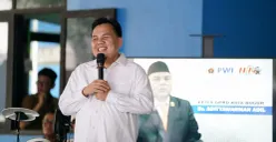 Ketua DPRD Kota Bogor, Dr. Adityawarman Adil apresiasi peluncuran ambulans PWI Bogor. (Sumber: Istimewa)