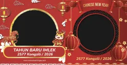 Twibbon Imlek 2026 dengan tema Kuda Api menjadi pilihan banyak pengguna media sosial menjelang perayaan Tahun Baru Imlek 27 Februari 2026. (Sumber: Twibbonize)