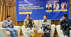 Pengamat Politik dan Sosial saat diskusi bertajuk "Masa Depan Pilkada: Antara Aspirasi Rakyat dan Penataan Sistem Politik" di Cikini, Jakarta Pusat, Jumat, 13 Februari 2026. (Sumber: Poskota/M Tegar Jihad)
