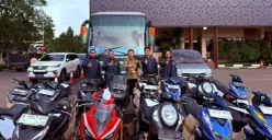 Barang bukti belasan motor yang akan diselundupkan ke Sumatra. (Sumber: Dok. Polda Banten)