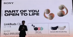 PT Sony Indonesia resmi merilis Sony Linkbuds Clip di Indonesia yang dijual mulai dari Rp2,9 juta. (Sumber: Poskota/Herdyan Anugrah Triguna)