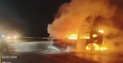 Ilustrasi investigasi kecelakaan Jetour T2 hingga terbakar di Tol Jagorawi. (Sumber: Istimewa)