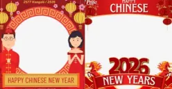 Ilustrasi - Twibbon Tahun Baru Imlek 2026 gratis. (Sumber: Twibbonize)