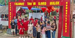 Perayaan Imlek di lingkungan RT 5 RW 08, Kelurahan Limo, Kecamatan Limo, Kota Depok. (Sumber: Poskota/Angga Pahlevi)