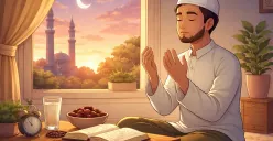 TIps biar melakukan ibadah puasa lebih kuat dan tidak lemas. (Sumber: ChatGPT)