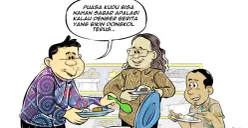 Obrolan warteg hari ini, Kamis, 19 Februari 2026. (Sumber: Poskota/Arif Setiadi)