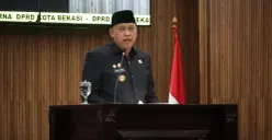Wali Kota Bekasi, Tri Adhianto dalam Rapat Paripurna DPRD Kota Bekasi, Rabu, 18 Februari 2026. (Sumber: Dok. Pemkot Bekasi)