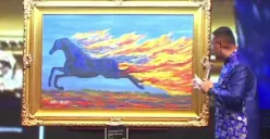 Lukisan Kuda Api Karya SBY Senilai Rp6,5 Miliar. (Sumber: TikTok/@demokratjabar)