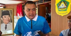 Bupati Bogor, Rudy Susmanto saat memberikan keterangan pers. (Sumber: Poskota/Giffar Rivana)