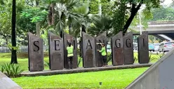 Revitalisasi Taman Semanggi, Jakarta Selatan, Jumat, 20 Februari 2026. (Sumber: Poskota/M Tegar Jihad)