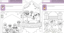 Contoh lembar kerja mewarnai Gambar Mewarnai Tema Ramadan 2026 (Sumber: Dok/Google Drive)