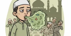 Ilustrasi. Bau mulut saat berpuasa bisa dicegah dengan menu sahur tepat dan kebiasaan menjaga kebersihan mulut. (Sumber: Poskota/AI Generated)