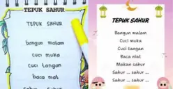 Contoh lirik tepuk sahur untuk  kegiatan pembelajaran Ramadhan. (Sumber: Tiktok/@asmaajikumoro)
