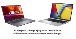 Laptop ASUS kelas entry-level tetap menjadi pilihan populer mahasiswa karena harga terjangkau dan daya tahan yang baik. (Sumber: Poskota/Yusuf Sidiq)