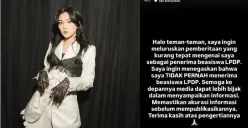 Melalui Instagram Story, Isyana Sarasvati membantah kabar menerima beasiswa LPDP. Simak penjelasan lengkap serta perjalanan akademik penyanyi tersebut. (Sumber: Instagram/@isyanasarasvati)