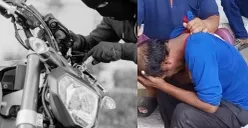 Warga berhasil menangkap pelaku pencuri motor milik jemaah masjid di Cilodong Kota Depok. (Sumber: @depokhariini)