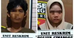 Pasangan muda sejoli berkomplot mencuri tutup drainase jalanan berhasil ditangkap Polsek Cimanggis. (Sumber: Dok. Humas Polres Metro Depok)