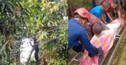 Petugas Damkar saat mengevakuasi korban tersengat listrik di kawasan Bojonggede, Kabupaten Bogor. (Sumber: Istimewa)