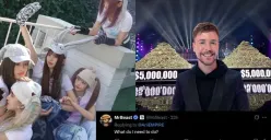 Fans NewJeans ramai menyerukan MrBeast untuk membeli HYBE setelah Danielle keluar dari grup. Responsnya jadi sorotan. (Sumber: Instagram/@newjeans_official @mrbeast)