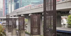 Ilustrasi tiang monorel. (Sumber: beritajakarta.id)