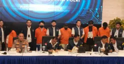 Konferensi pers Kepolisian Republik Indonesia terkait pemberantasan praktik judi online (Judol) di di Gedung Bareskrim Polri, Jakarta Selatan, Rabu, 7 Januari 2026. (Sumber: Poskota/Ali Mansur)