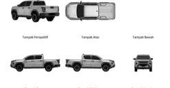 Desain Toyota Hilux generasi terbaru terdaftar di DJKI Indonesia awal 2026. (Sumber: DJKI)