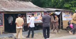 Satpol PP Kabupaten Tangerang saat melakukan penyisiran lokasi bangunan liar di Kecamatan Solear. (Sumber: Poskota/Veronica Prasetio)