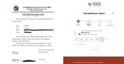 Contoh SKU di kantor kelurahan sebagai syarat pengajuan Kredit Usaha Rakyat (KUR) BRI dan web oss.go.id untuk pembuatan NIB (Sumber: Dok/oss.go.id dan accurate.id)