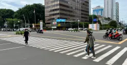 Pelican Crossing Sarinah, Jakarta Pusat. (Sumber: Poskota/M. Tegar Jihad)