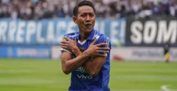 Selebrasi Beckham Putra (Sumber: Poskota/Bilal Nugraha Ginanjar)