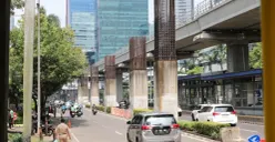 Ilustrasi tiang monorel di Rasuna Said Jakarta yang akan segera dibongkar Pemprov DKI. (Sumber: beritajakarta.id)