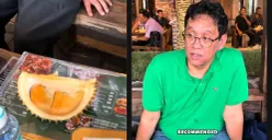 Menkeu Purbaya Yudhi Sadewa mencicipi durian Black Thorn di Aceh (Sumber: TikTok/@purbayayudhis)