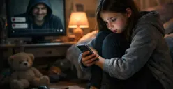 Ilustrasi korban child grooming yang terjadi pada anak-anak (Sumber: CHATGPT)